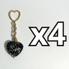LLAVERO CORAZON INFLADO FONDO TRADICIONAL MIK NEGRO