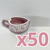 PAQUETE TAZA DE TÉ CORAZON FONDO ROSA MIK CENEFA BLANCO