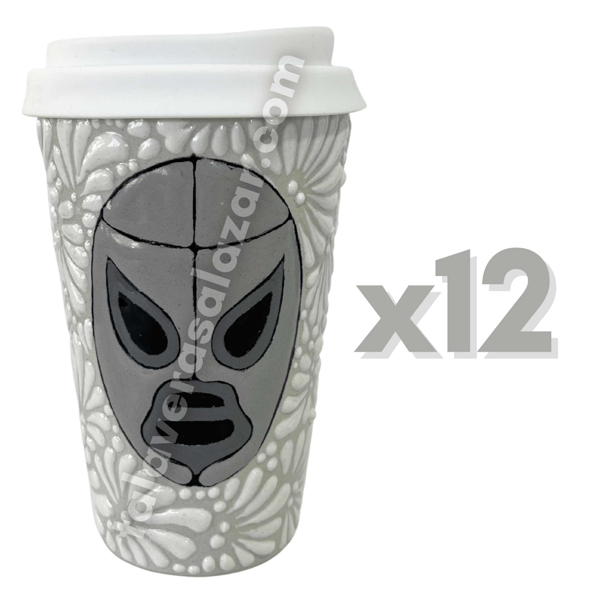 TERMO 15 CM SIN ASA LUCHADOR VERSION BASICA FONDO TRADICIONAL MIK BLANCO