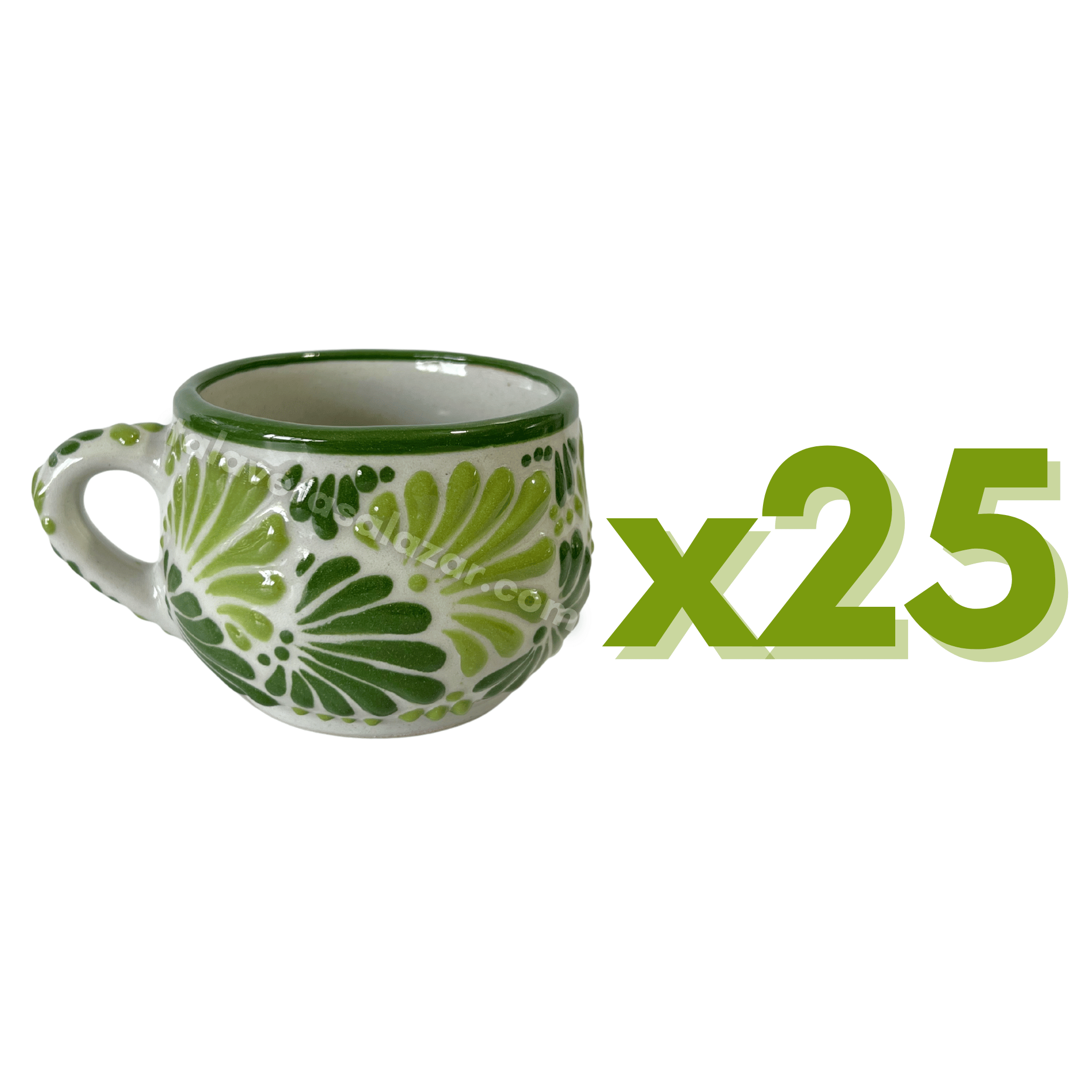 TAZA CHOCOLATERA MEDIANA FONDO TRADICIONAL MIK COMBINACION VERDE BANDERA Y LIMON