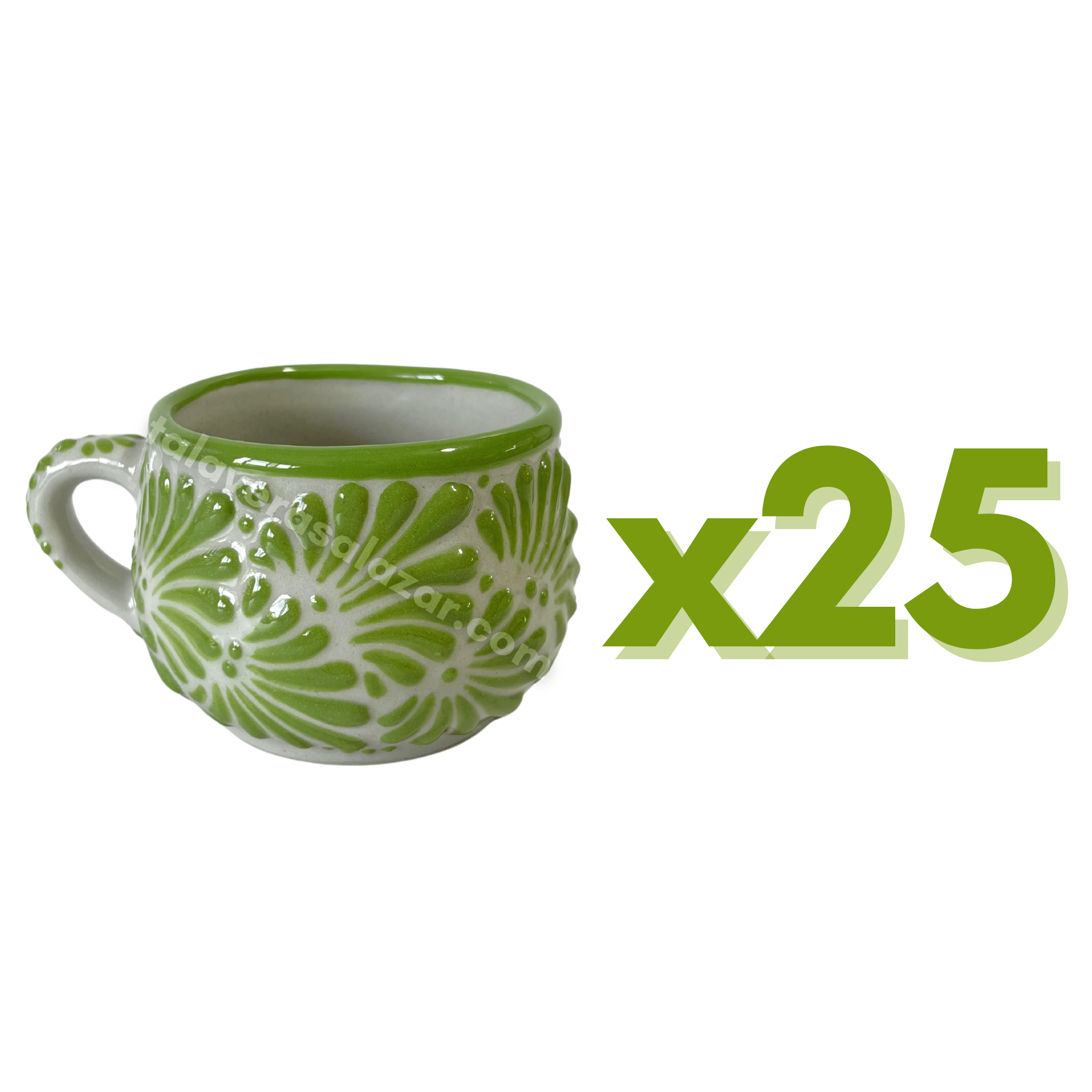TAZA CHOCOLATERA MEDIANA FONDO TRADICIONAL MIK VERDE LIMON