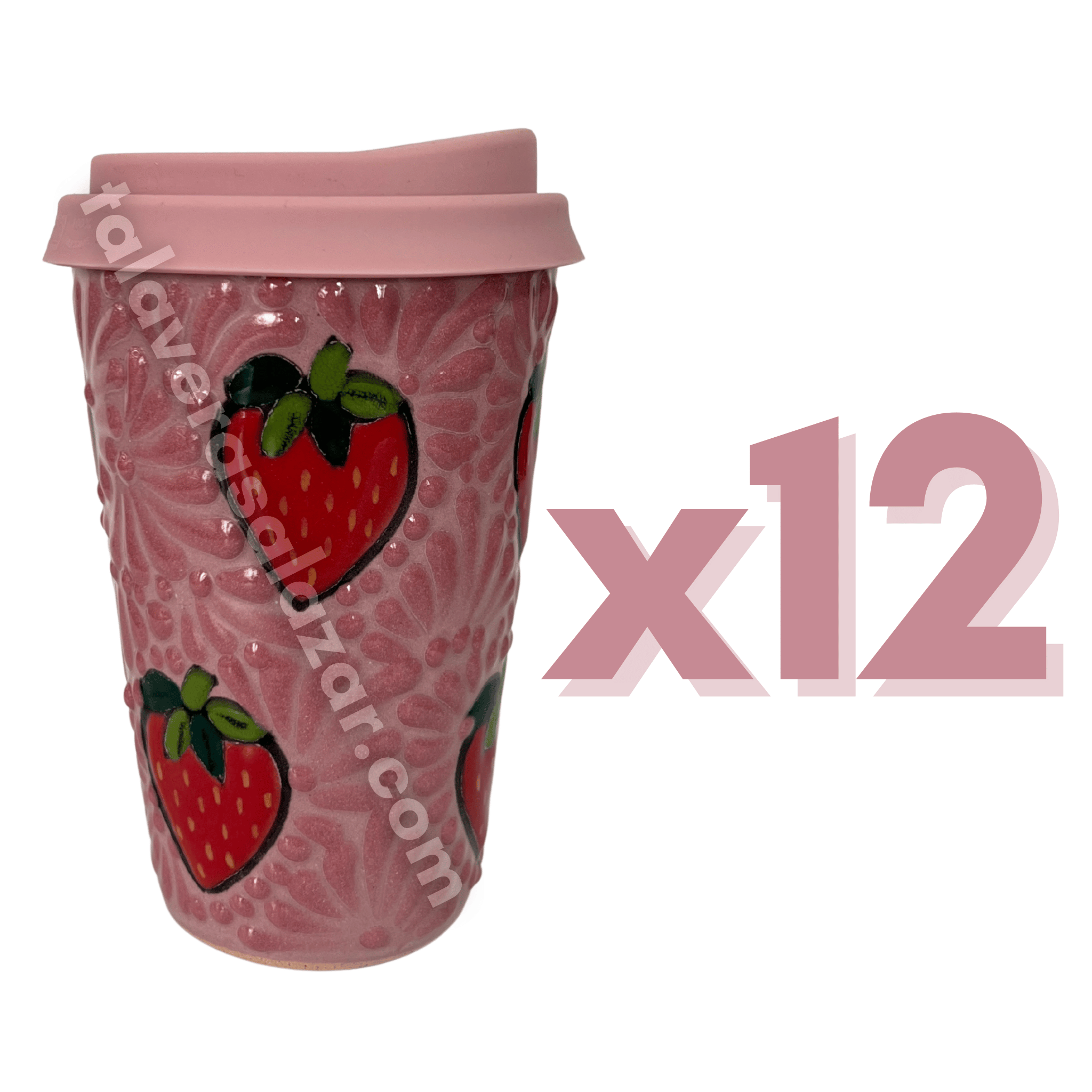 TERMO 15 CM SIN ASA FONDO ROSA MIK ROSA FRESAS