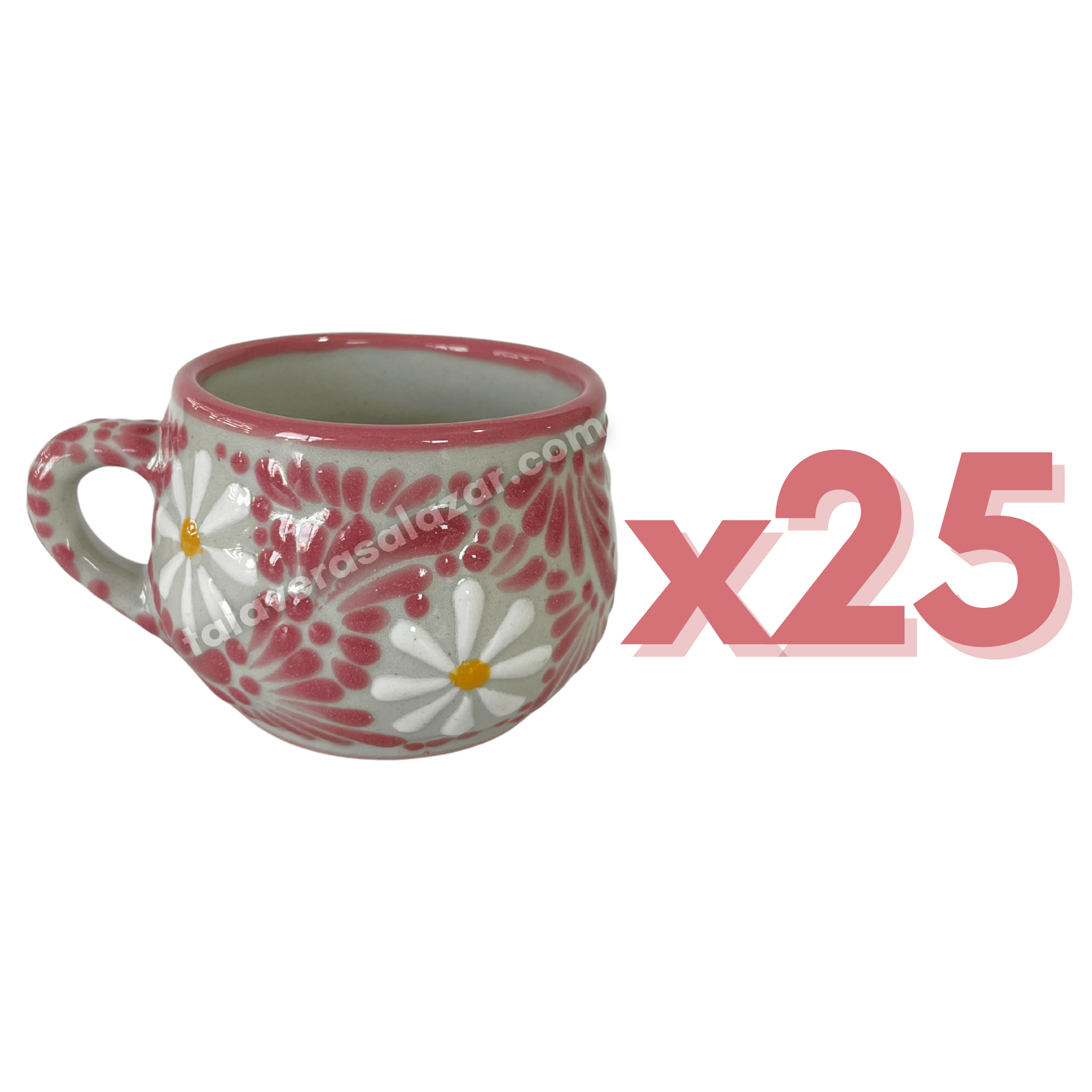 TAZA CHOCOLATERA MEDIANA FONDO TRADICIONAL MIK ROSA MARGARITAS