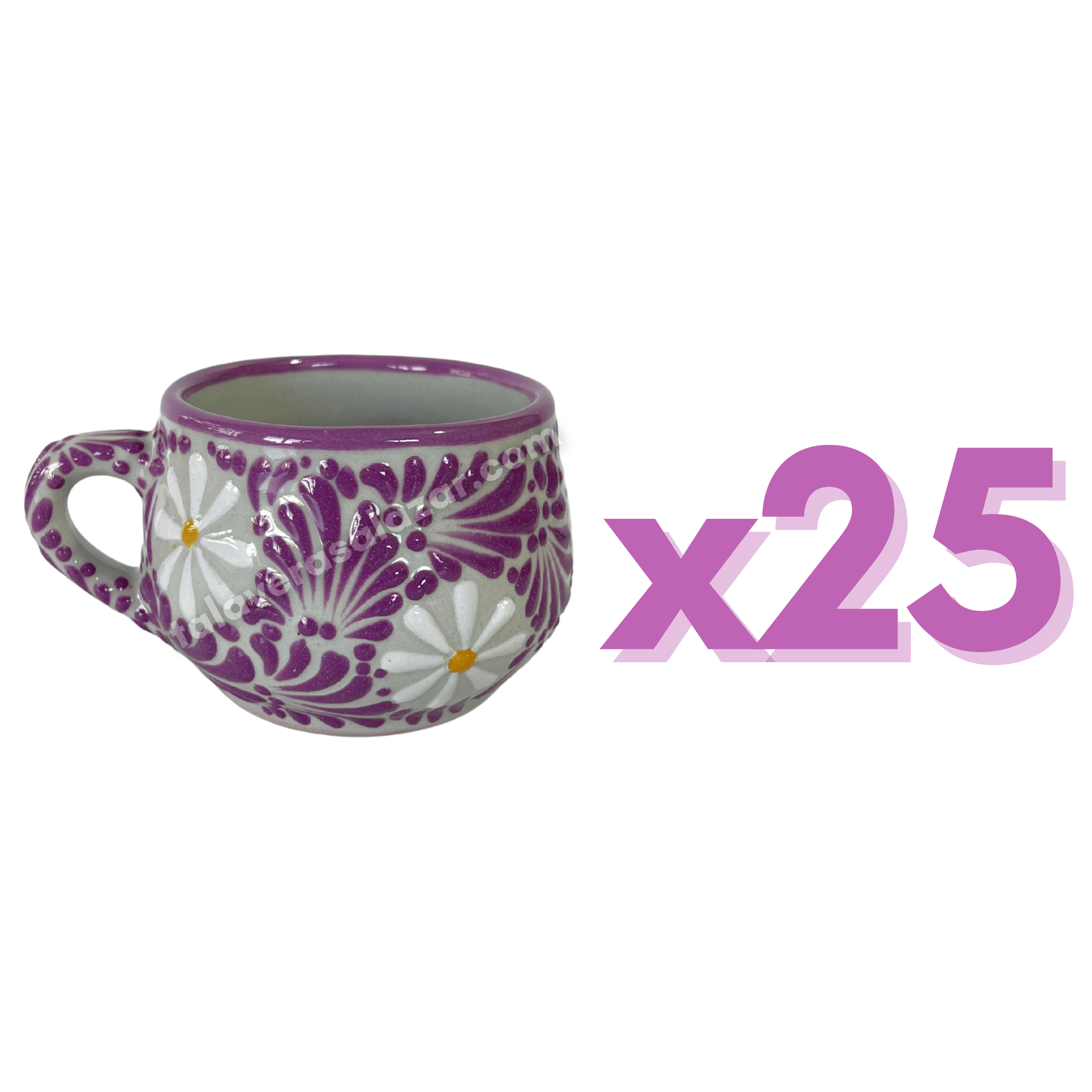 TAZA CHOCOLATERA MEDIANA FONDO TRADICIONAL MIK MORADO MARGARITAS