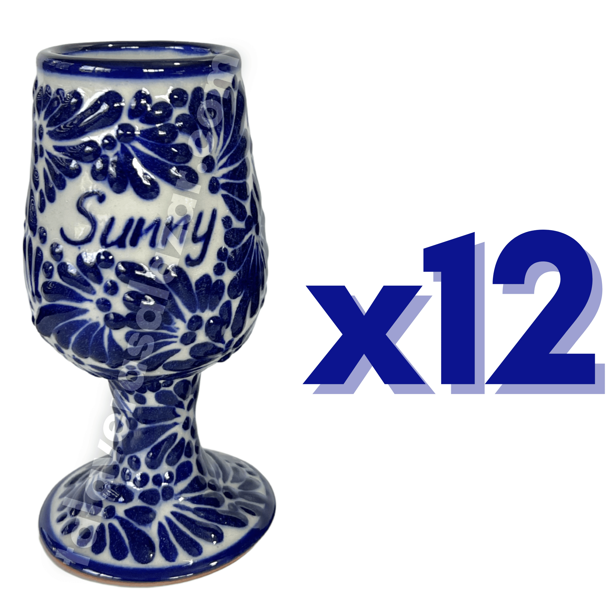 COPAS PARA NOVIOS 8 CARACTERES FONDO TRADICIONAL MIK AZUL COBALTO