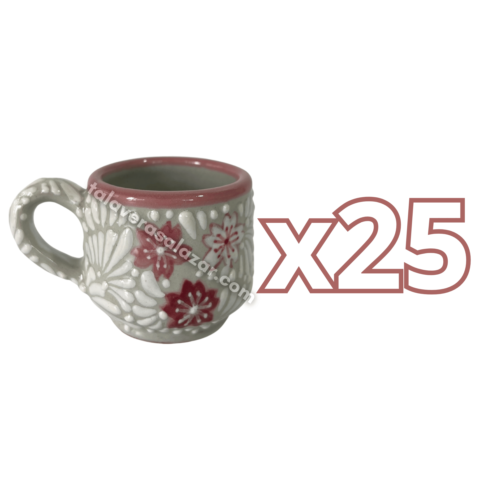 TAZA EXPRESO FONDO TRADICIONAL MIK BLANCO TRES FLORES CEREZO