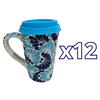 TERMO CON ASA 15 CM FONDO TRADICIONAL MIK COMBINACION AZUL COBALTO Y TURQUESA OJO TURCO