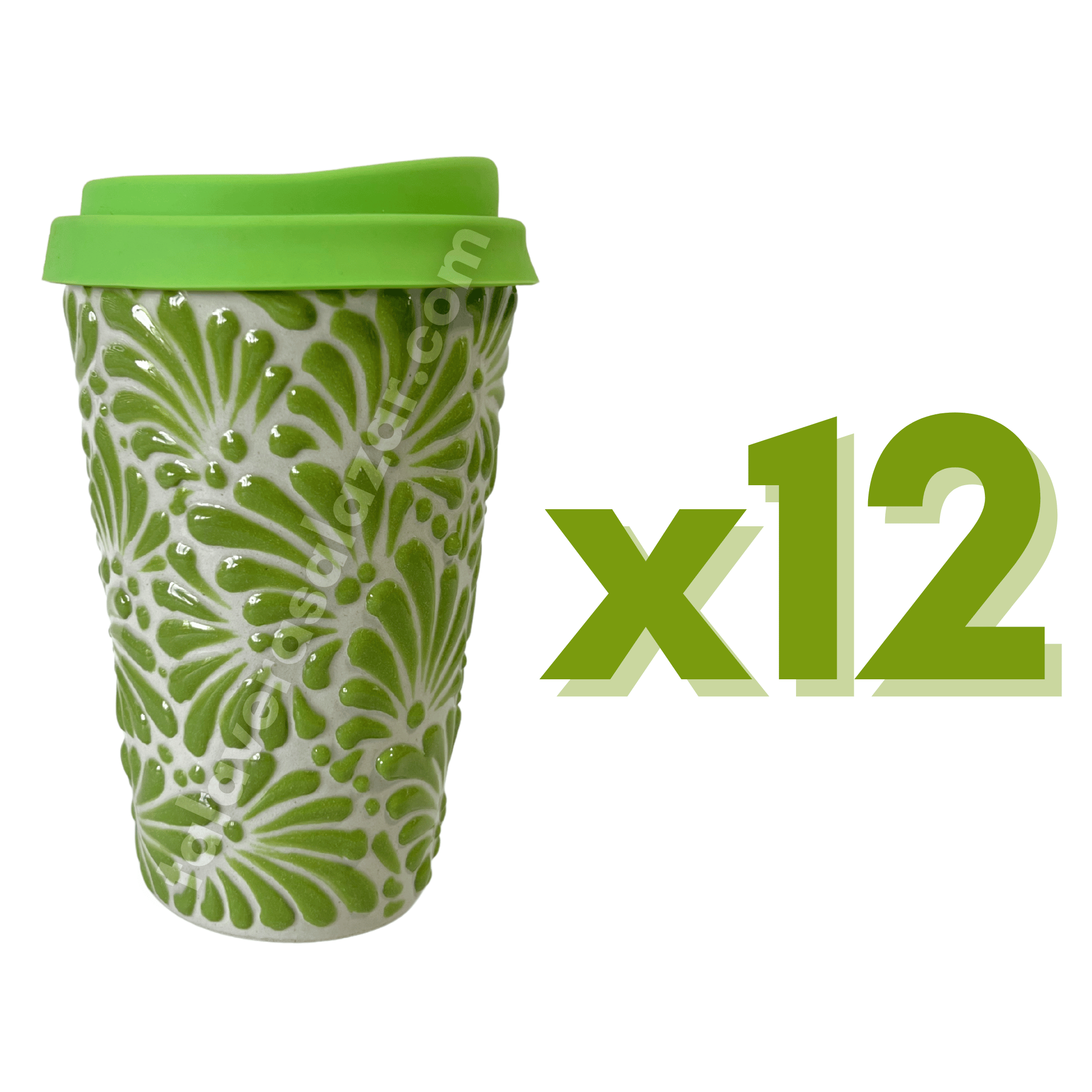 TERMO 15 CM SIN ASA FONDO TRADICIONAL MIK VERDE LIMON