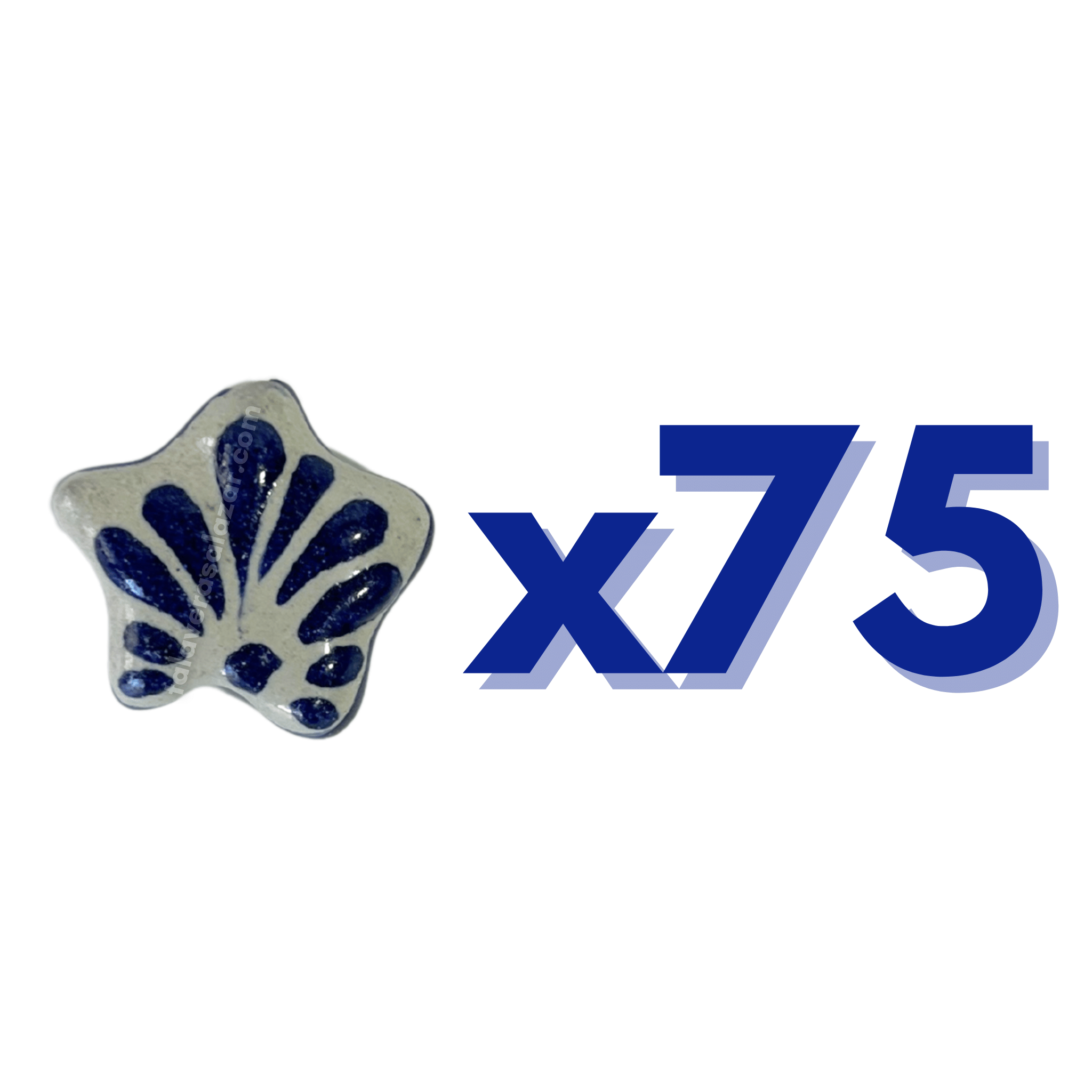 ESTRELLA 5 PICOS 1.7 CM FONDO TRADICIONAL DECORADO AZUL COBALTO