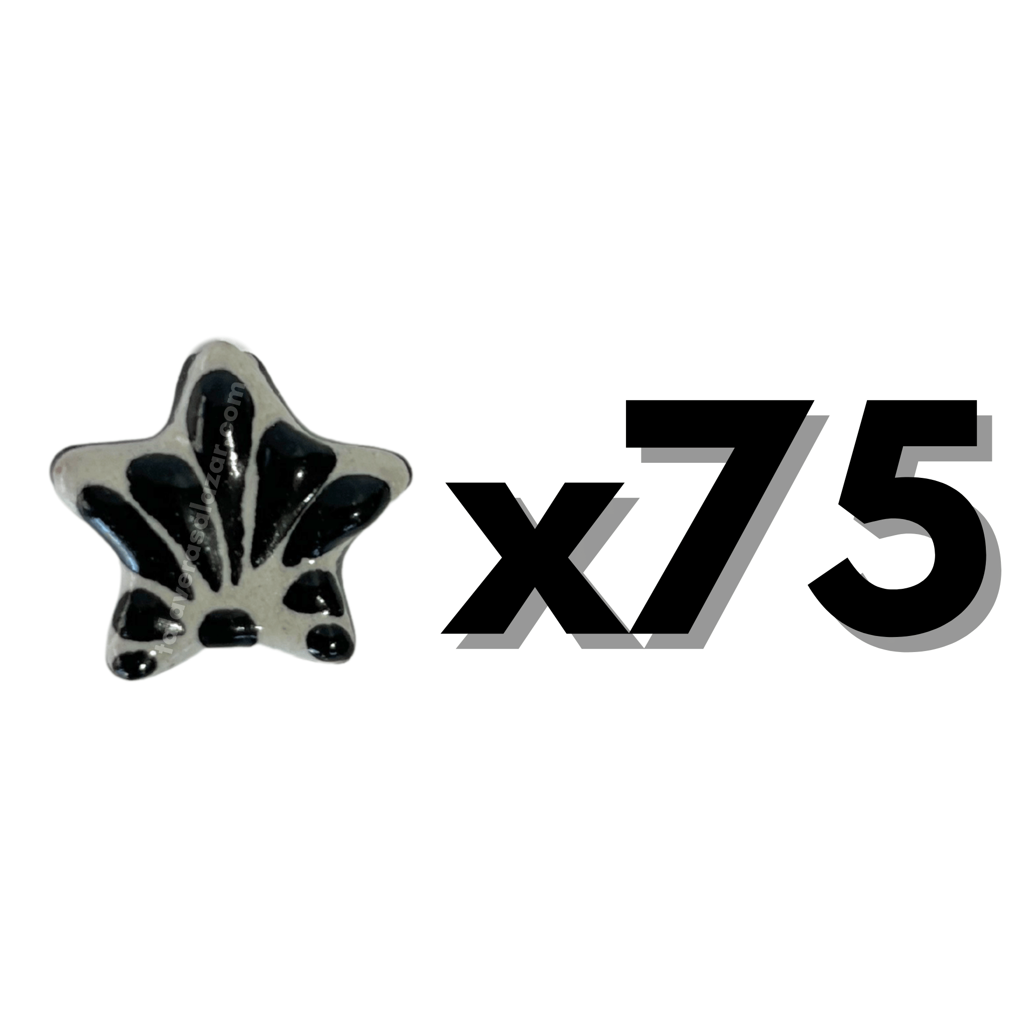 ESTRELLA 5 PICOS 1.7 CM FONDO TRADICIONAL DECORADO NEGRO