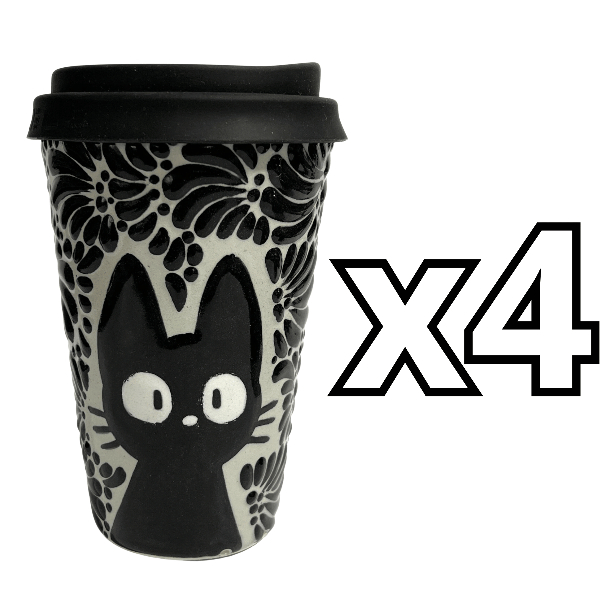 TERMO 15 CM SIN ASA FONDO TRADICIONAL MIK NEGRO GATO NEGRO