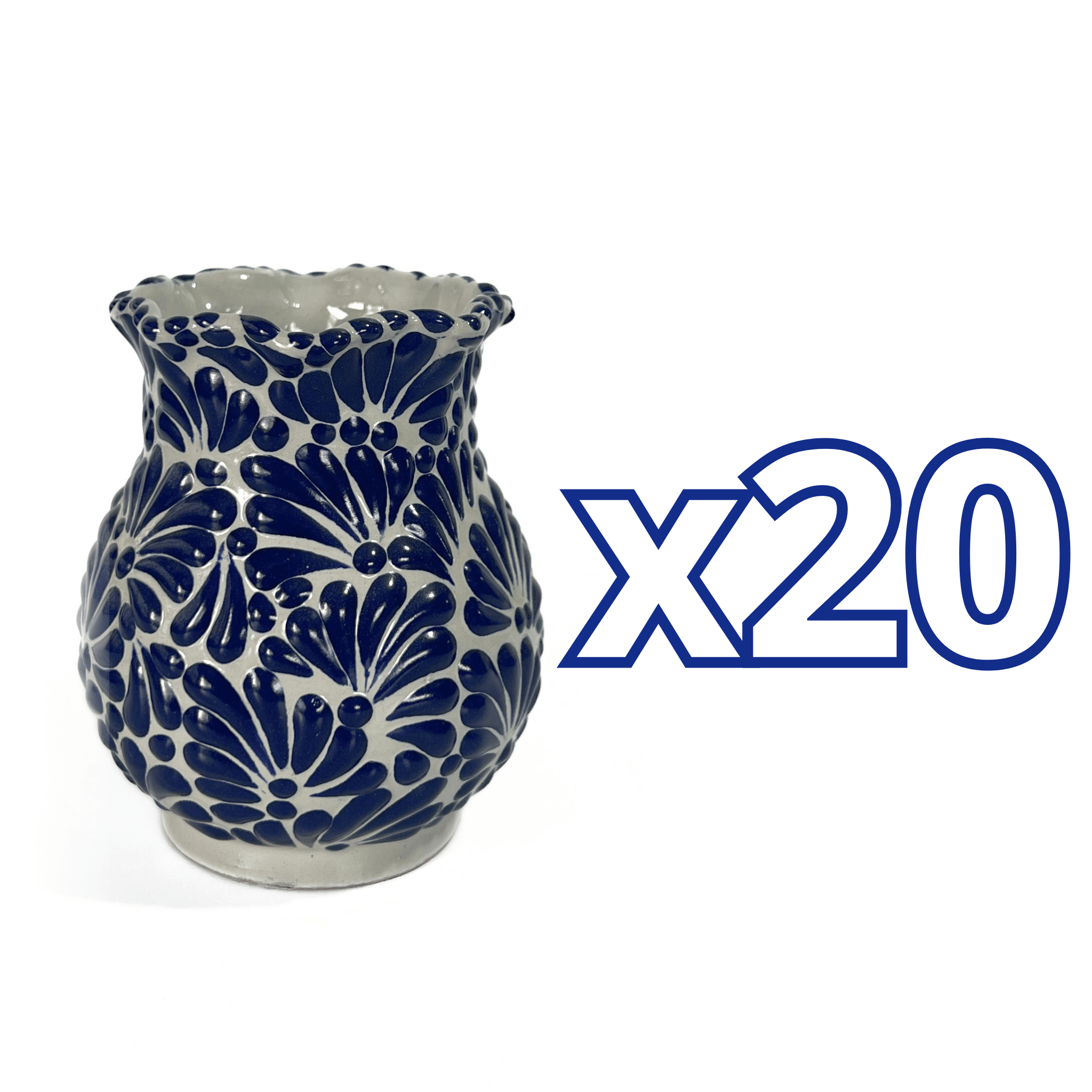 FLORERO ONDAS 8 CM FONDO TRADICIONAL MIK AZUL COBALTO