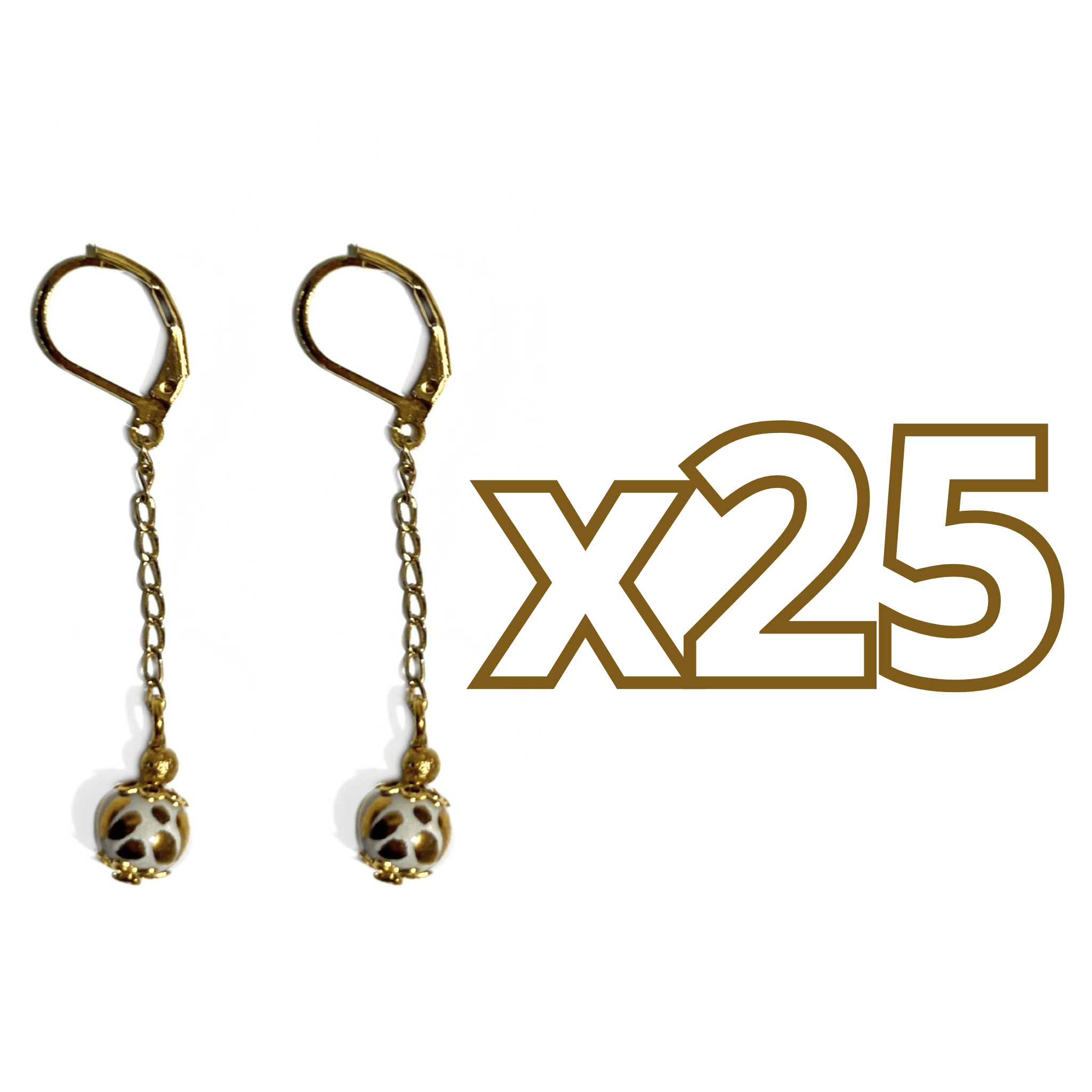 ARETES CADENITA ESFERA FONDO TRADICIONAL DESTELLOS DE ORO