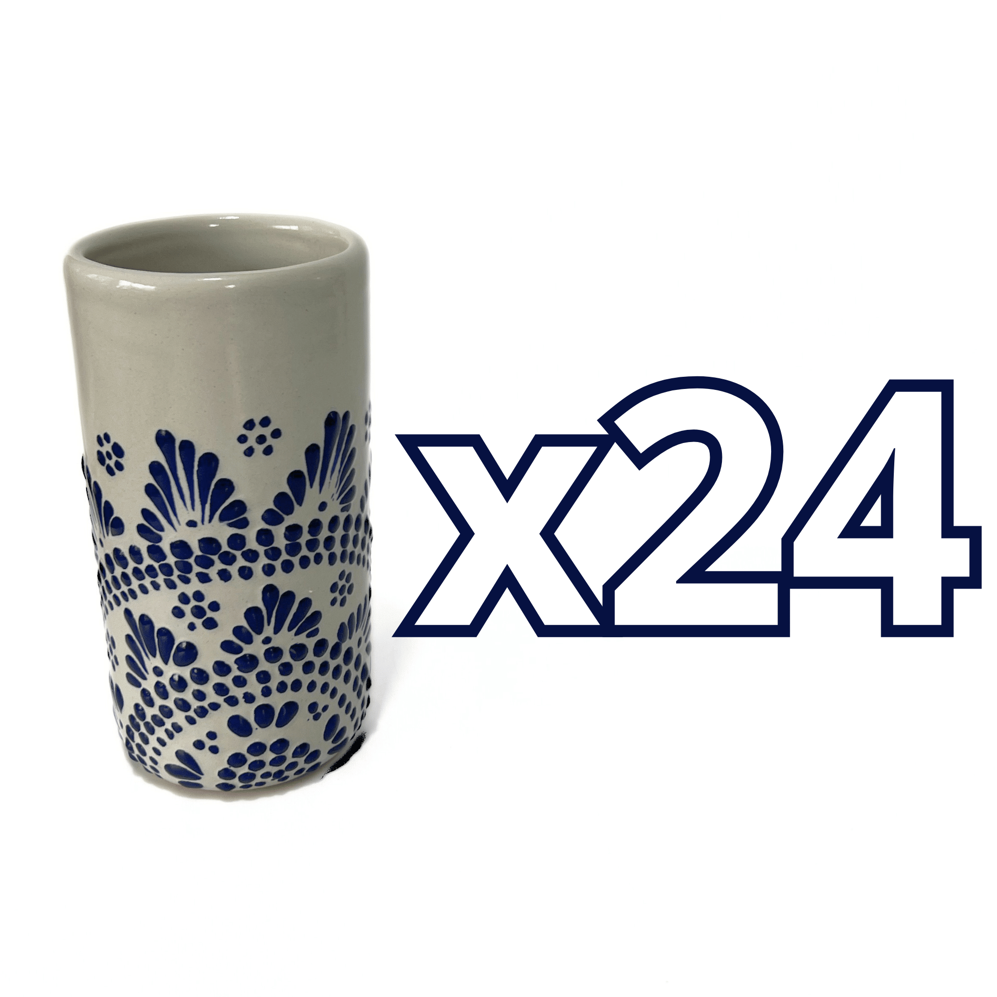VASOS PARA JARRA FONDO TRADICIONAL CENEFA MANDALA AZUL COBALTO
