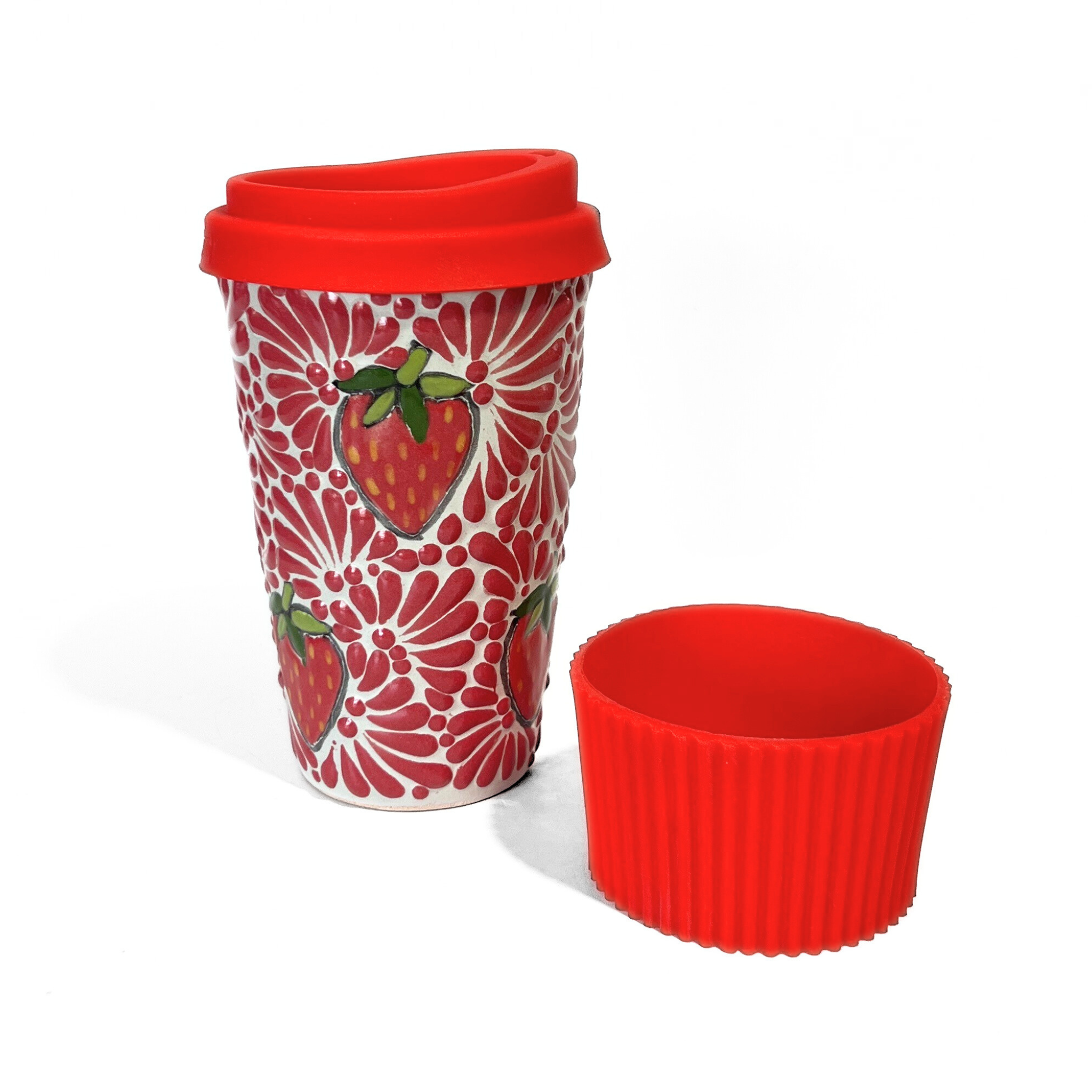 TERMO 15 CM SIN ASA FONDO TRADICIONAL MIK ROJO FRESAS