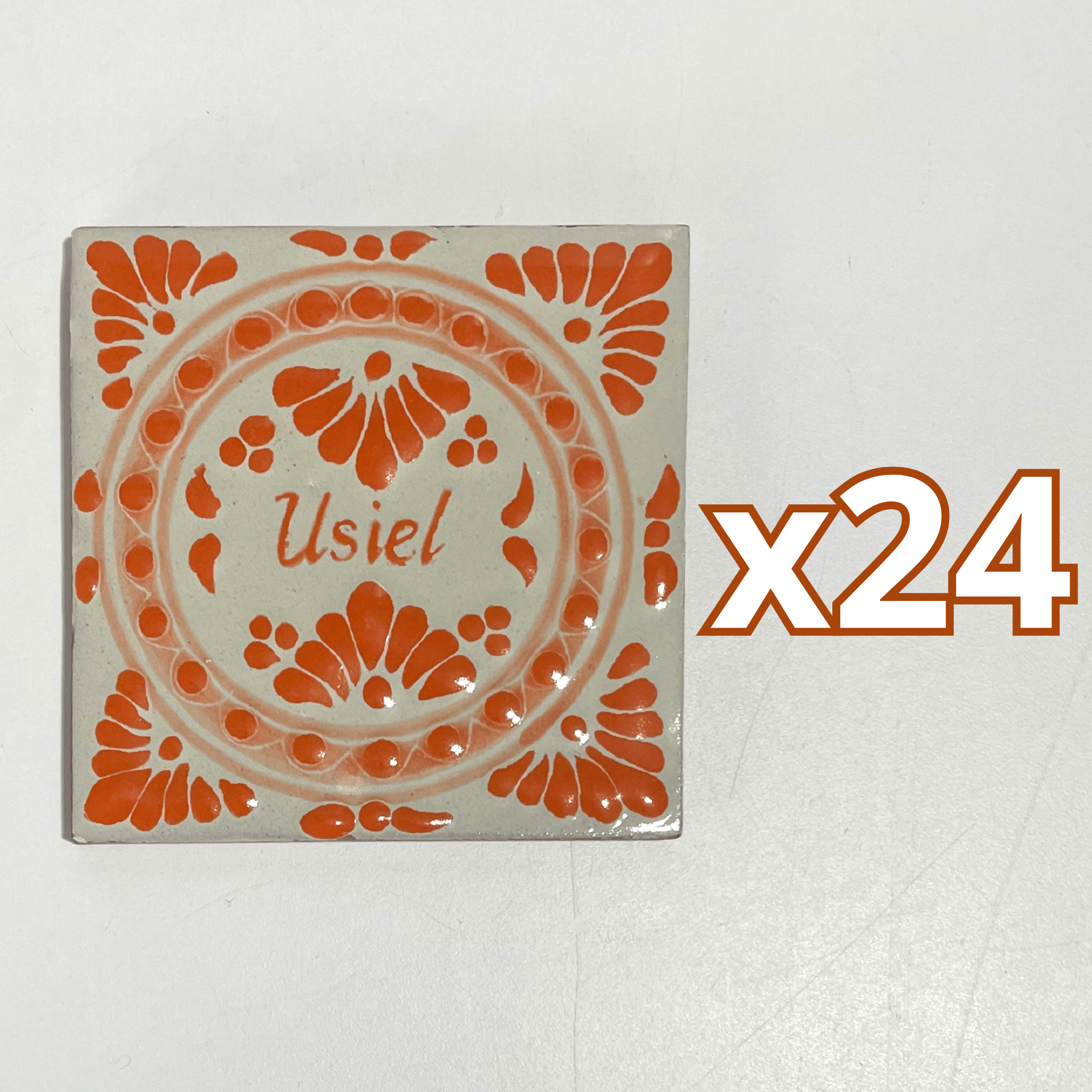 MOSAICO 10 CM 8 CARACTERES FONDO TRADICIONAL CENEFA NARANJA