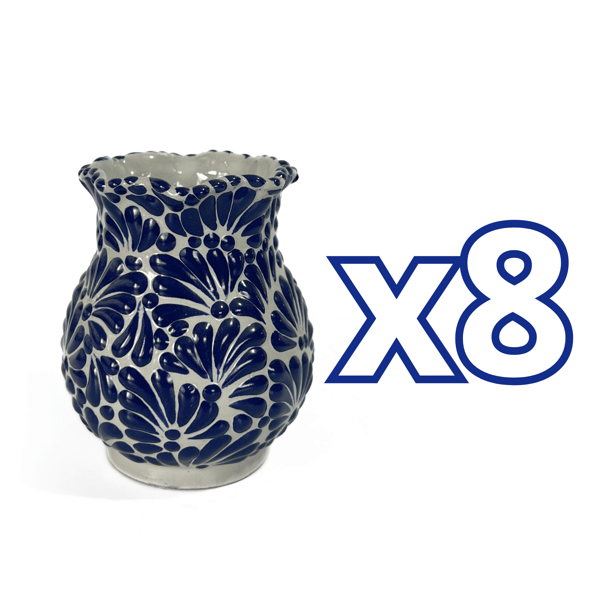 FLORERO ONDAS 8 CM FONDO TRADICIONAL MIK AZUL COBALTO