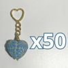LLAVERO CORAZON INFLADO FONDO TRADICIONAL DECORADO AZUL PASTEL