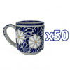 TAZA RECTA ESTANDAR FONDO TRADICIONAL MIK AZUL COBALTO MARGARITAS