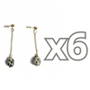 ARETES CADENITA GOTA TRIDIMENSIONAL FONDO TRADICIONAL DESTELLOS DE PLATA