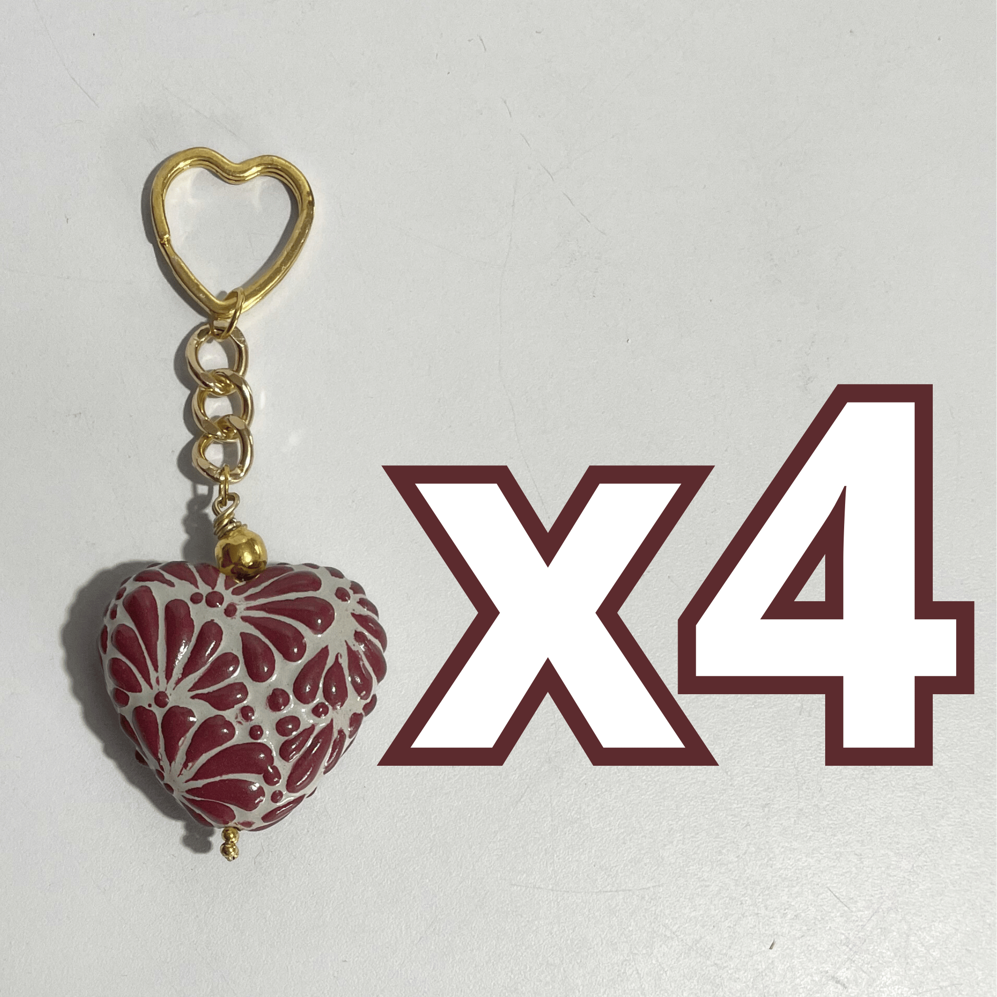 LLAVERO CORAZON 5 CM TRIDIMENSIONAL FONDO TRADICIONAL MIK VINO