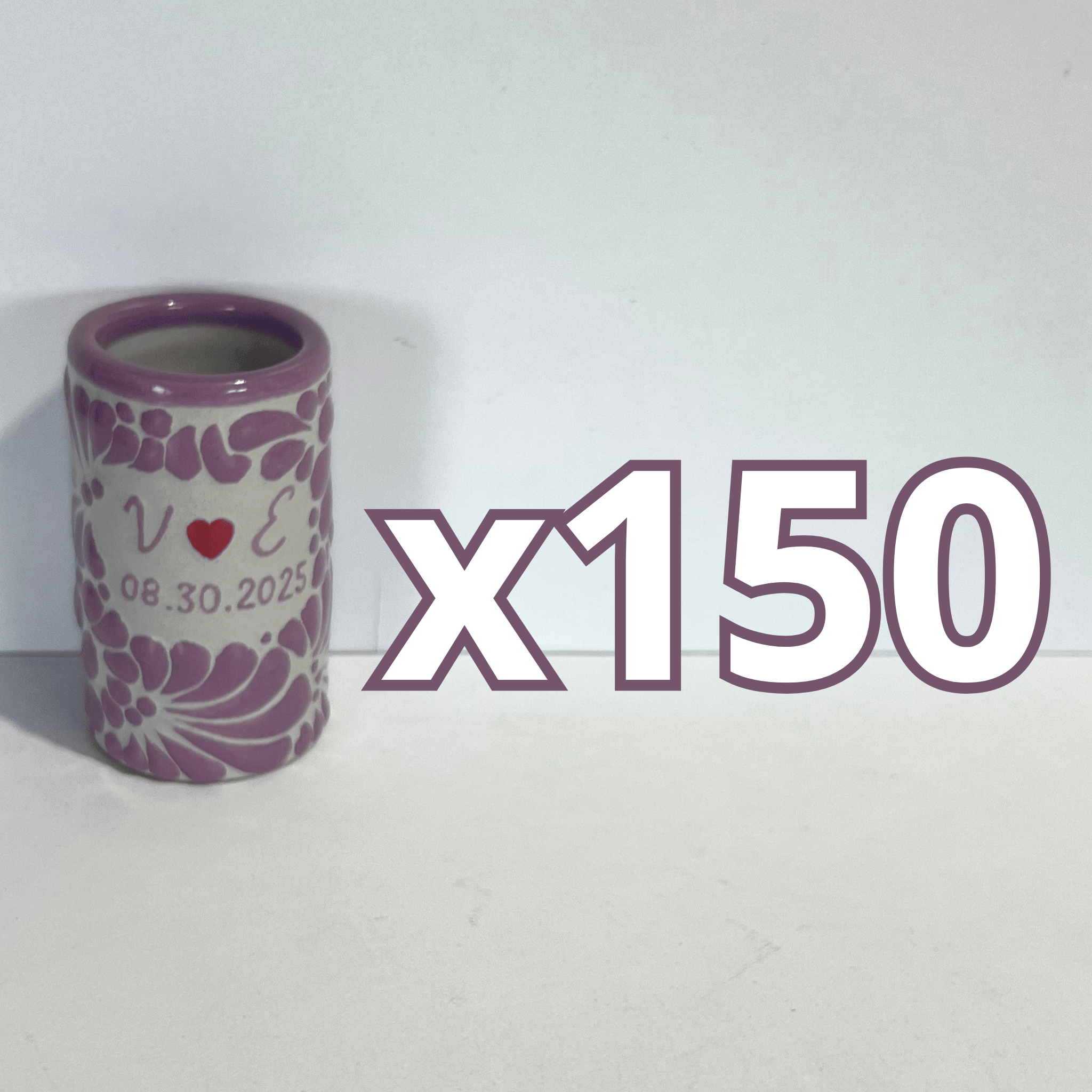 TEQUILERO PERSONALIZADO FONDO TRADICIONAL MIK MORADO INICIALES Y FECHA CON CORAZON
