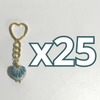 LLAVERO CORAZON CHICO 2.5 CM TRIDIMENSIONAL FONDO TRADICIONAL DECORADO AZUL TURQUESA
