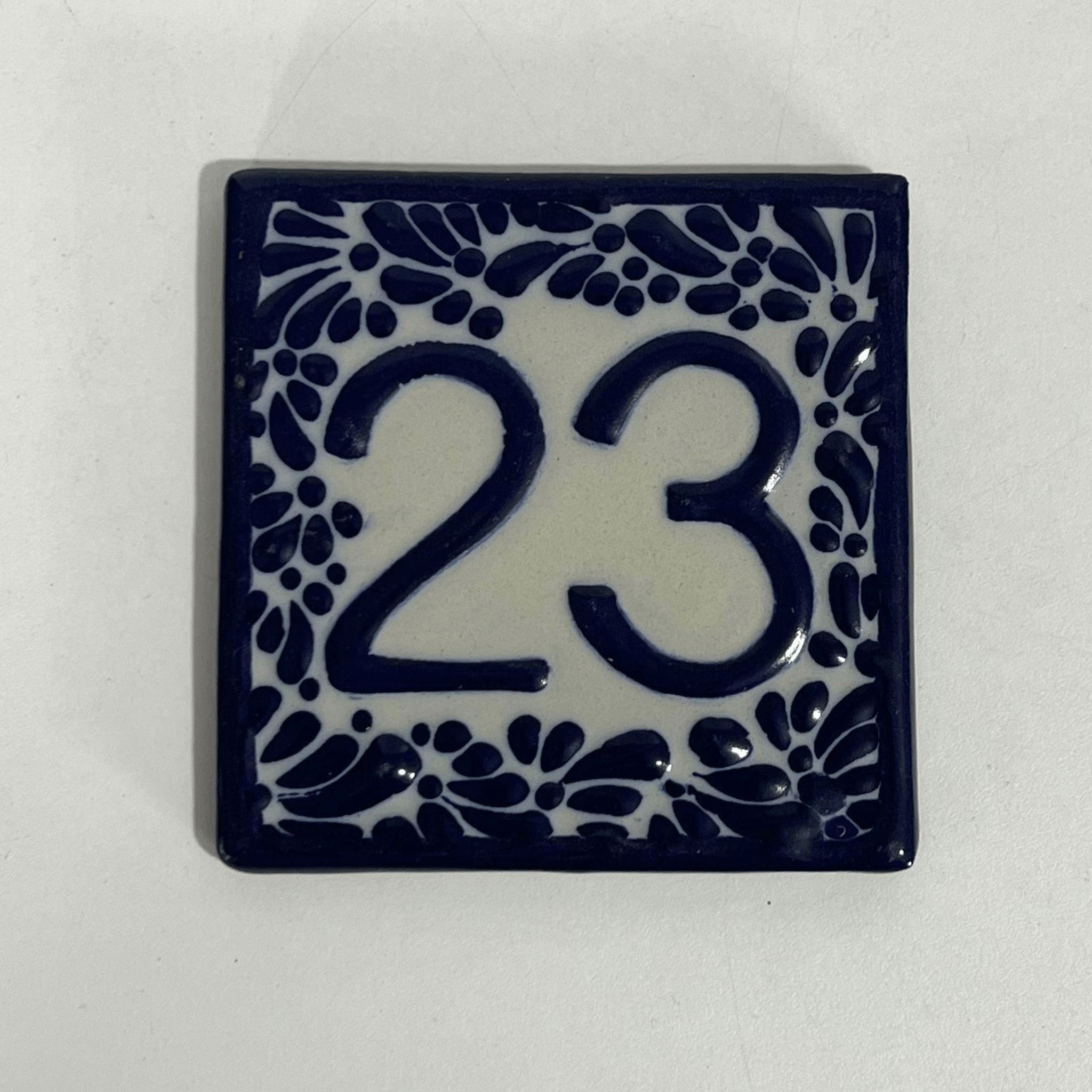 MOSAICO 10 CM NUMERO 23 PARA EXTERIOR FONDO TRADICIONAL MIK CENEFA AZUL COBALTO