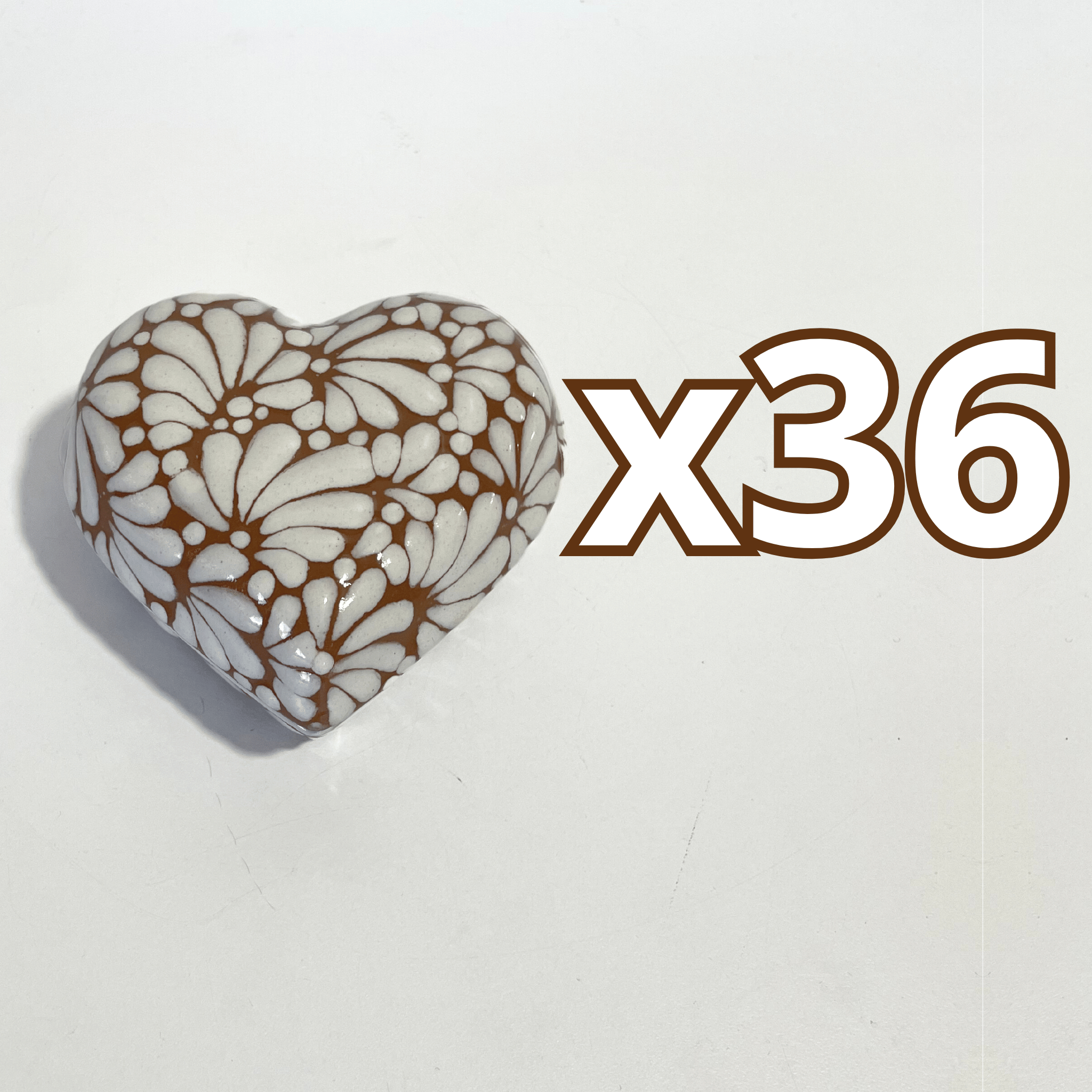 ALHAJERO GRANDE FORMA DE CORAZON FONDO CAFE MIK BLANCO