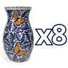 FLORERO BOLICHE 25 CM FONDO TRADICIONAL MIK AZUL COBALTO MARIPOSAS