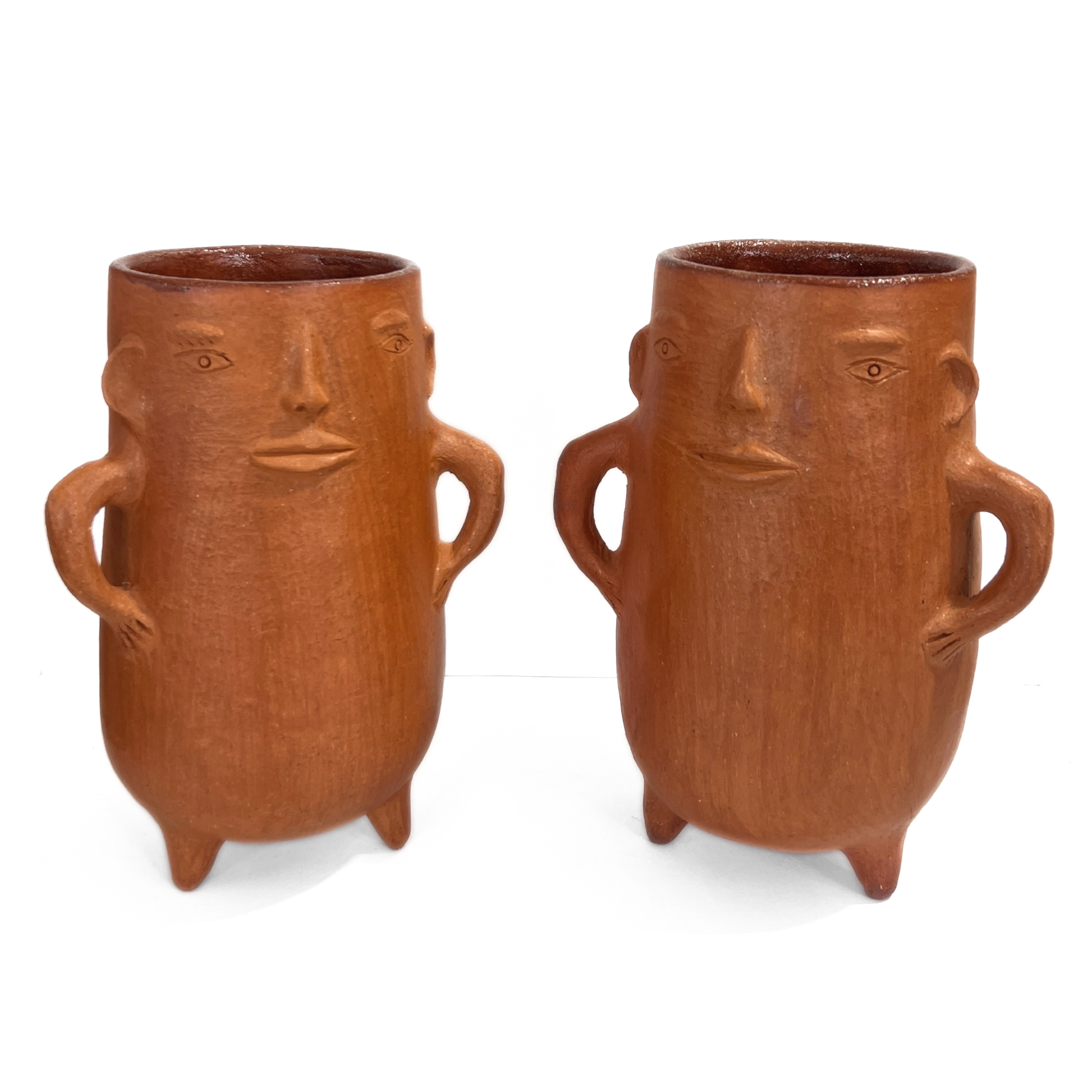 DUO JARRON DE BARRO ROJO