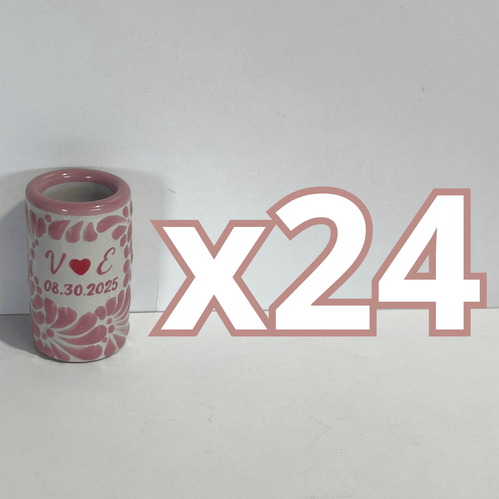 TEQUILERO PERSONALIZADO FONDO TRADICIONAL MIK ROSA INICIALES Y FECHA CON CORAZON