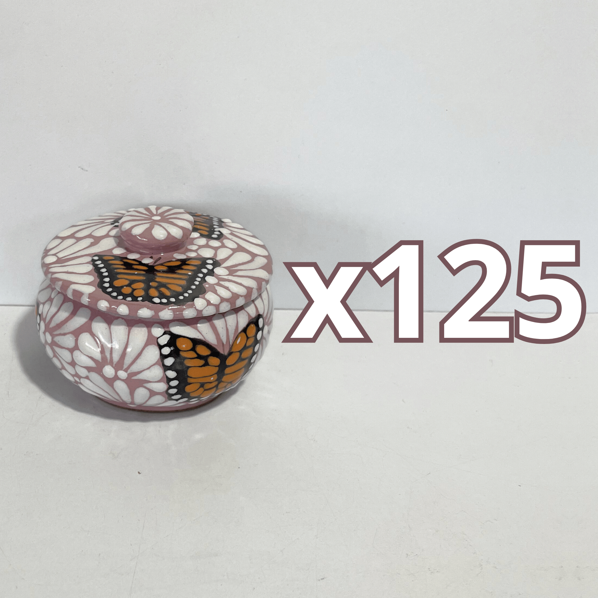 ALHAJERO TAPA BOTON NO PERSONALIZADO FONDO TRADICIONAL MIK ROSA MARIPOSAS
