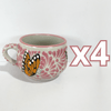 TAZA CHOCOLATERA MEDIANA FONDO TRADICIONAL MIK ROSA MARIPOSAS