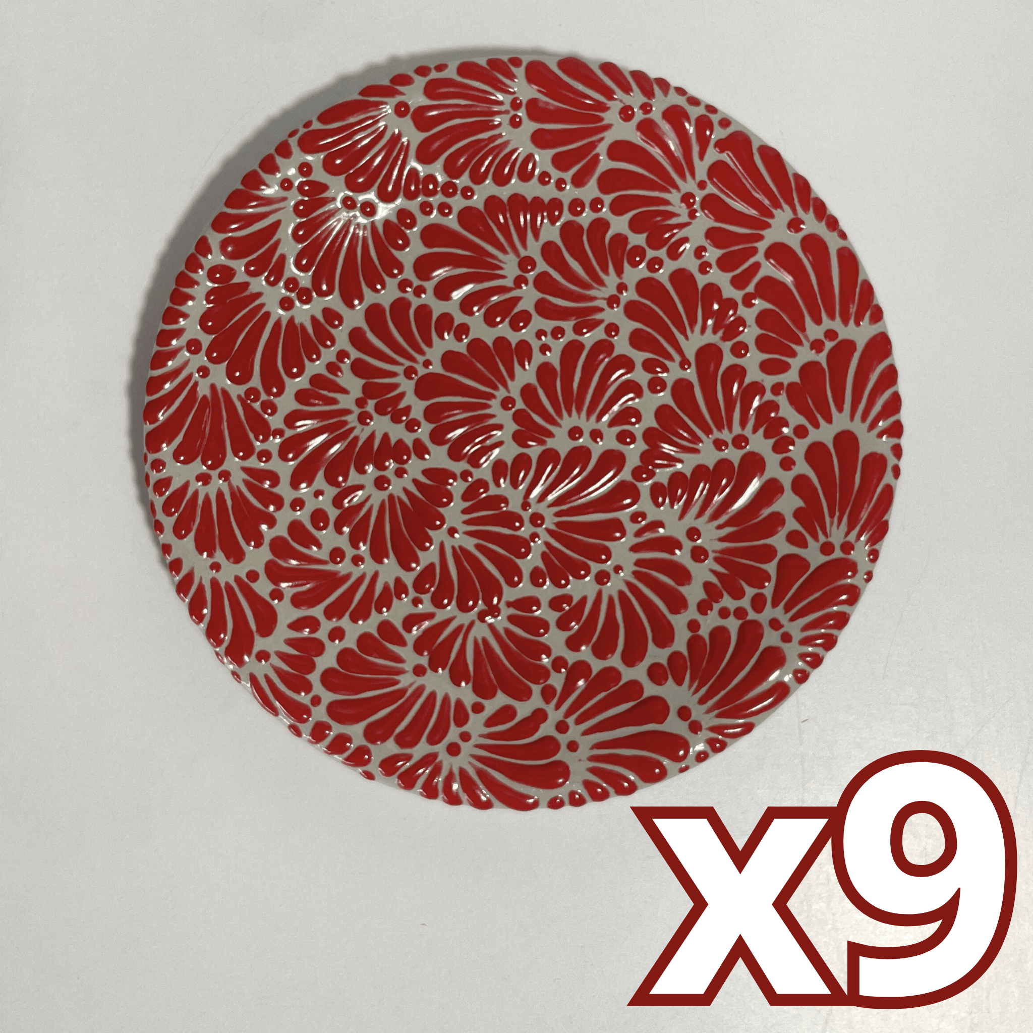 PLATO PLANO FONDO TRADICIONAL MIK ROJO