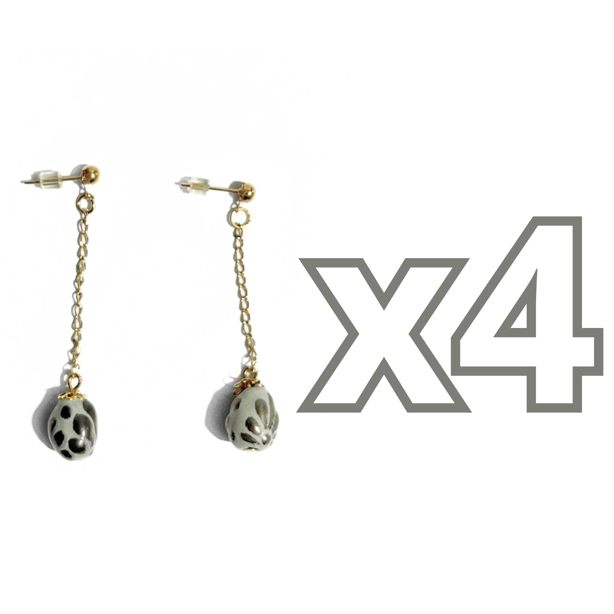 ARETES CADENITA GOTA TRIDIMENSIONAL FONDO TRADICIONAL DESTELLOS DE PLATA