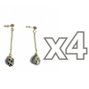 ARETES CADENITA GOTA TRIDIMENSIONAL FONDO TRADICIONAL DESTELLOS DE PLATA