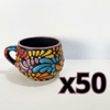 TAZA CHOCOLATERA MEDIANA MULTICOLORES MIK FONDO NEGRO