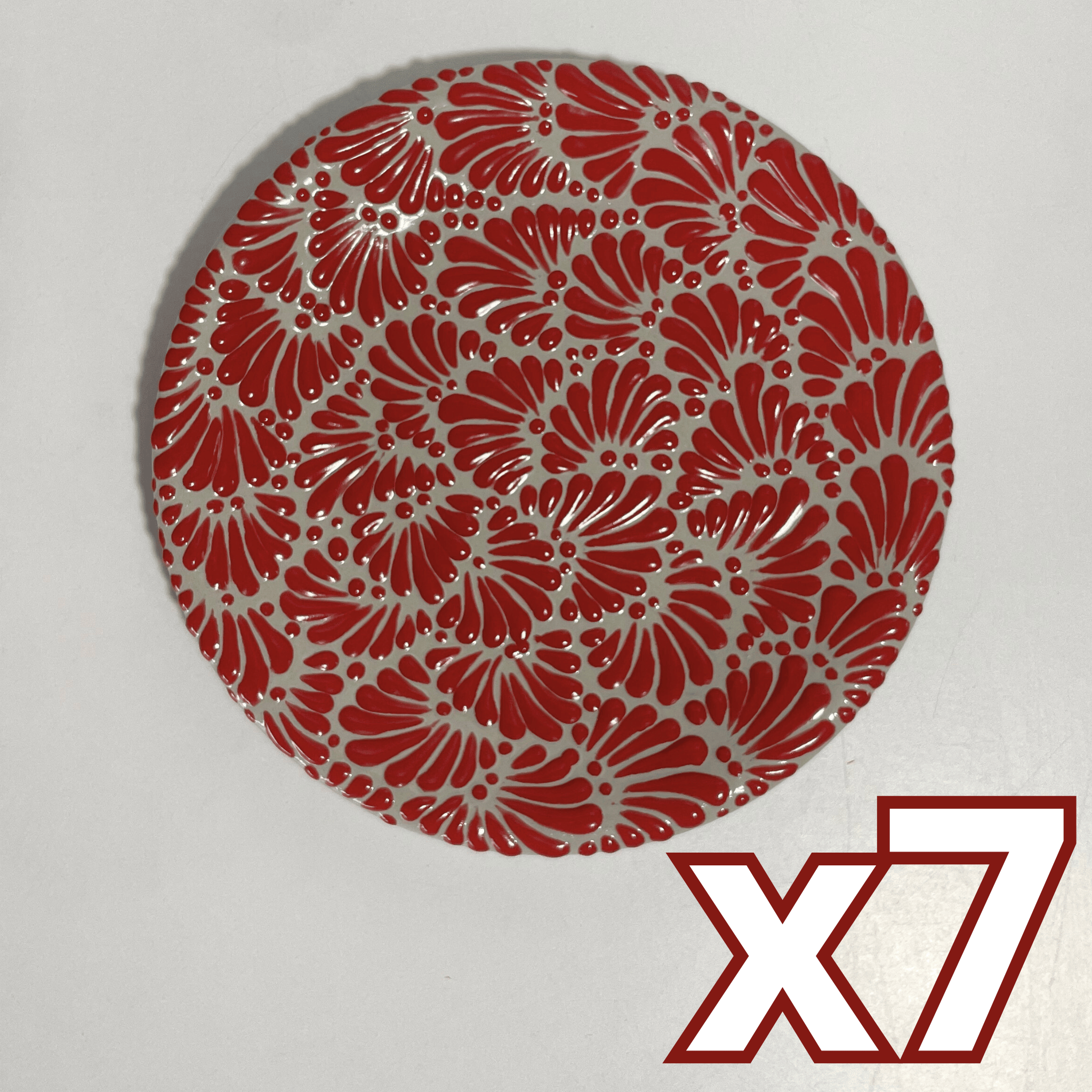 PLATO PLANO FONDO TRADICIONAL MIK ROJO