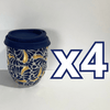 DESTELLOS DE ORO TERMO BOLITA FONDO TRADICIONAL MIK AZUL COBALTO