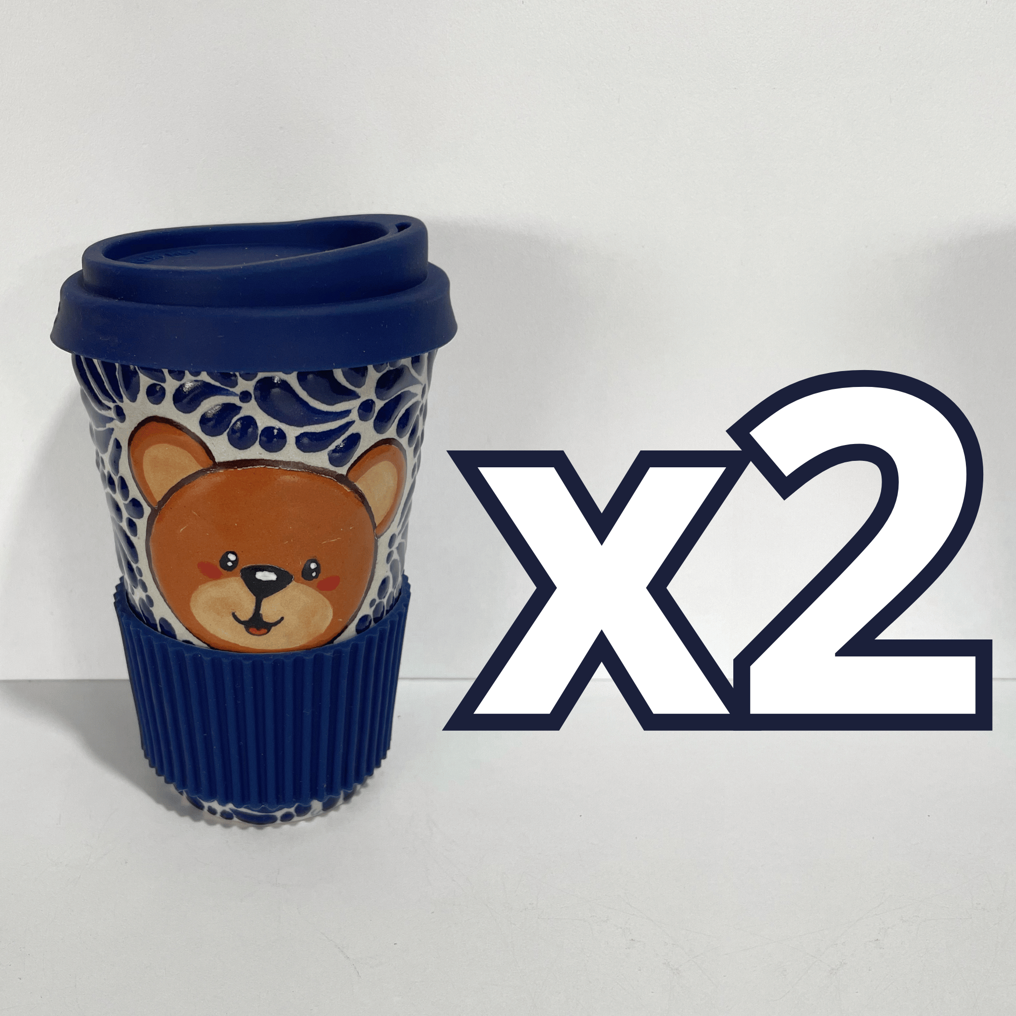 TERMO 15 CM SIN ASA FONDO TRADICIONAL MIK AZUL COBALTO OSITO COMPLETO