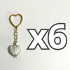 LLAVERO CORAZON CHICO 2.5 CM TRIDIMENSIONAL FONDO TRADICIONAL DECORADO BLANCO