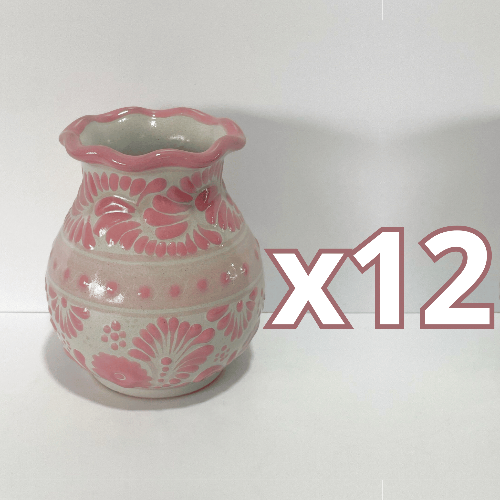 FLORERO ONDAS 12 CM FONDO TRADICIONAL CENEFA ROSA