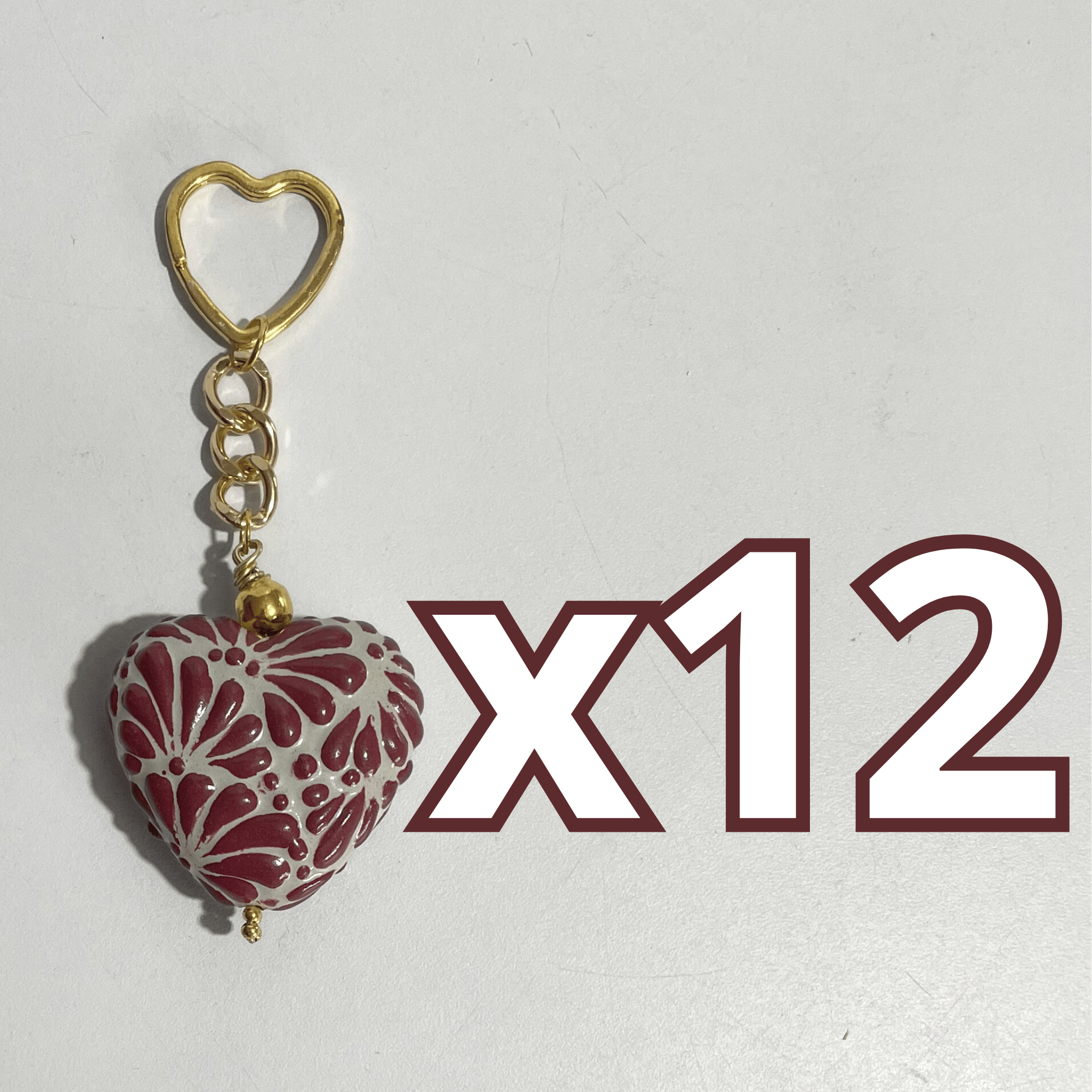 LLAVERO CORAZON 5 CM TRIDIMENSIONAL FONDO TRADICIONAL MIK VINO