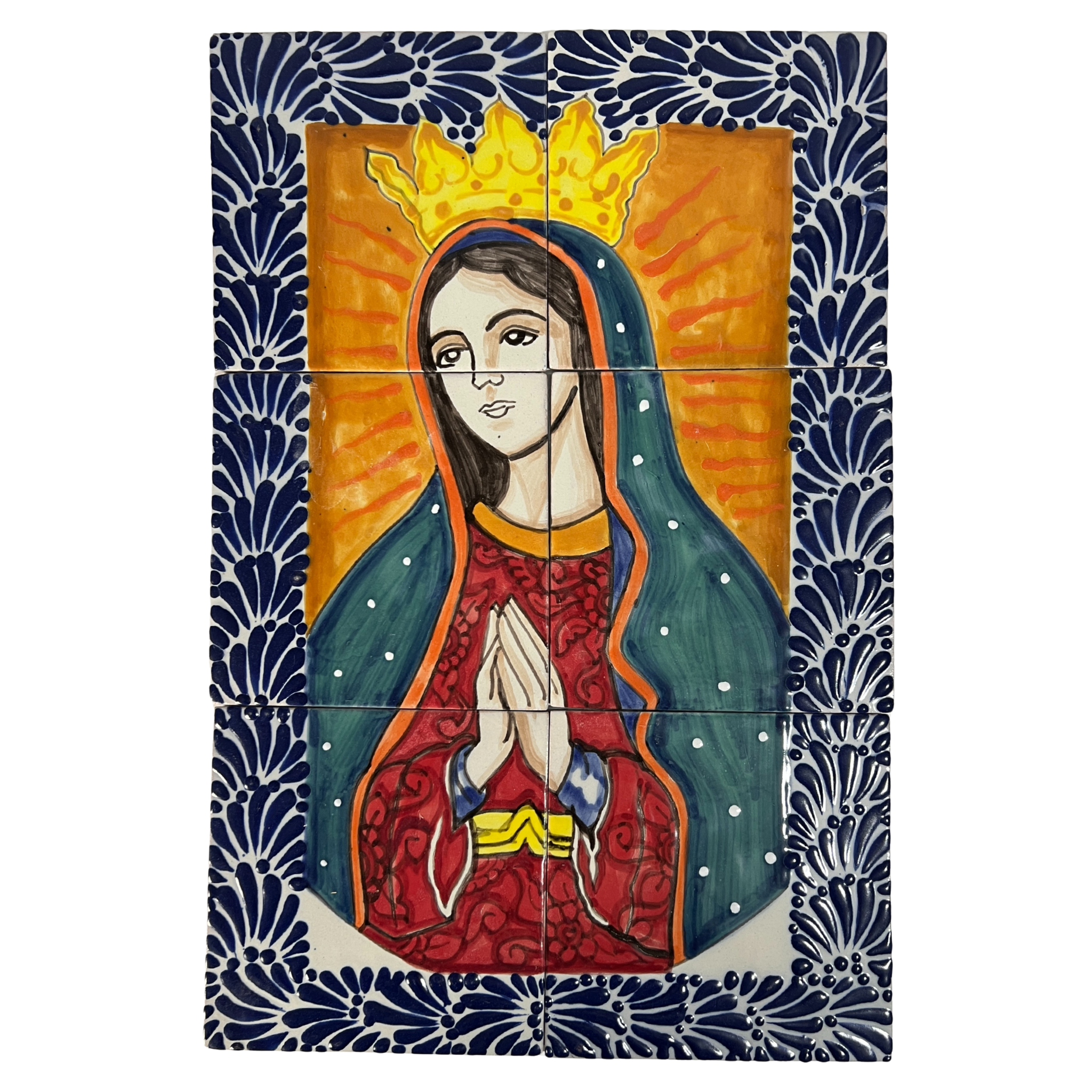 MURAL VIRGENCITA MIK CENEFA AZUL COBALTO 45 X 30 CM