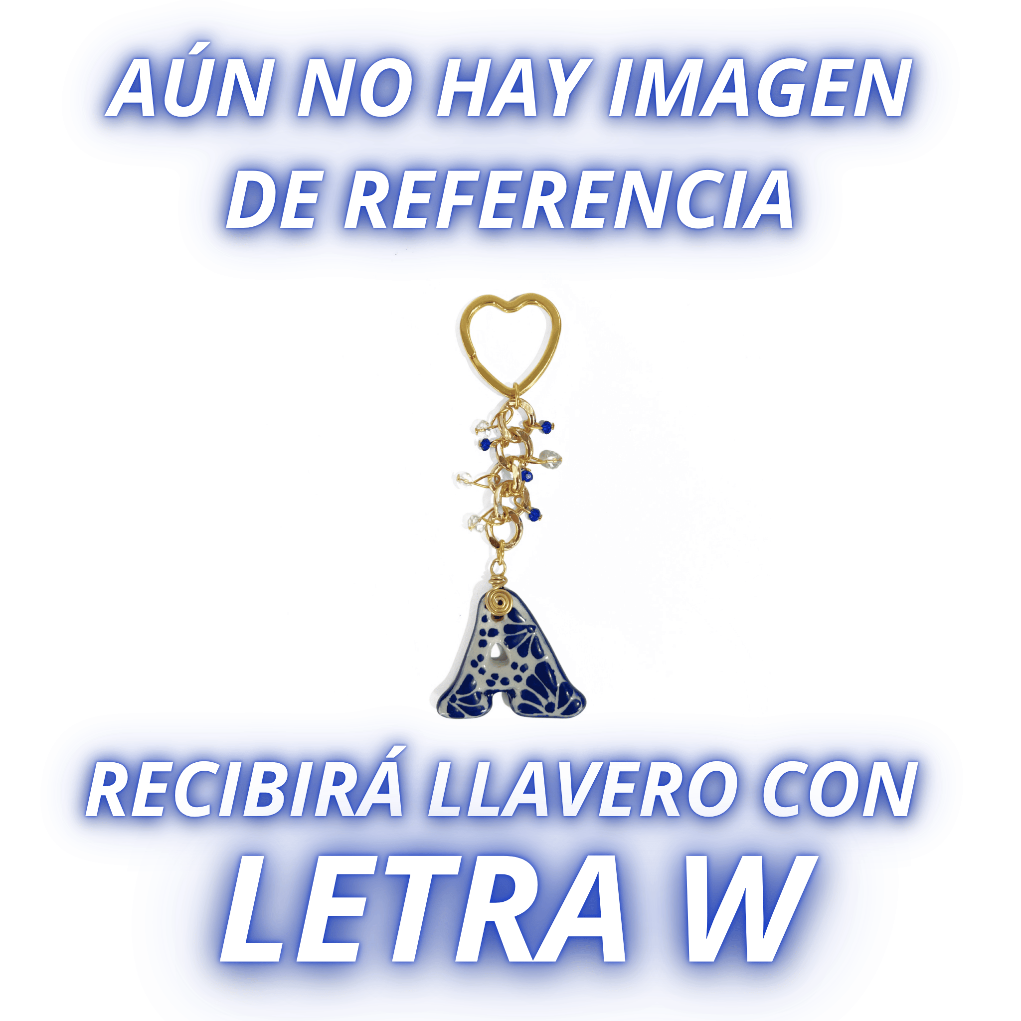 LLAVERO INICIAL AZUL COBALTO CON CRISTAL CORTADO