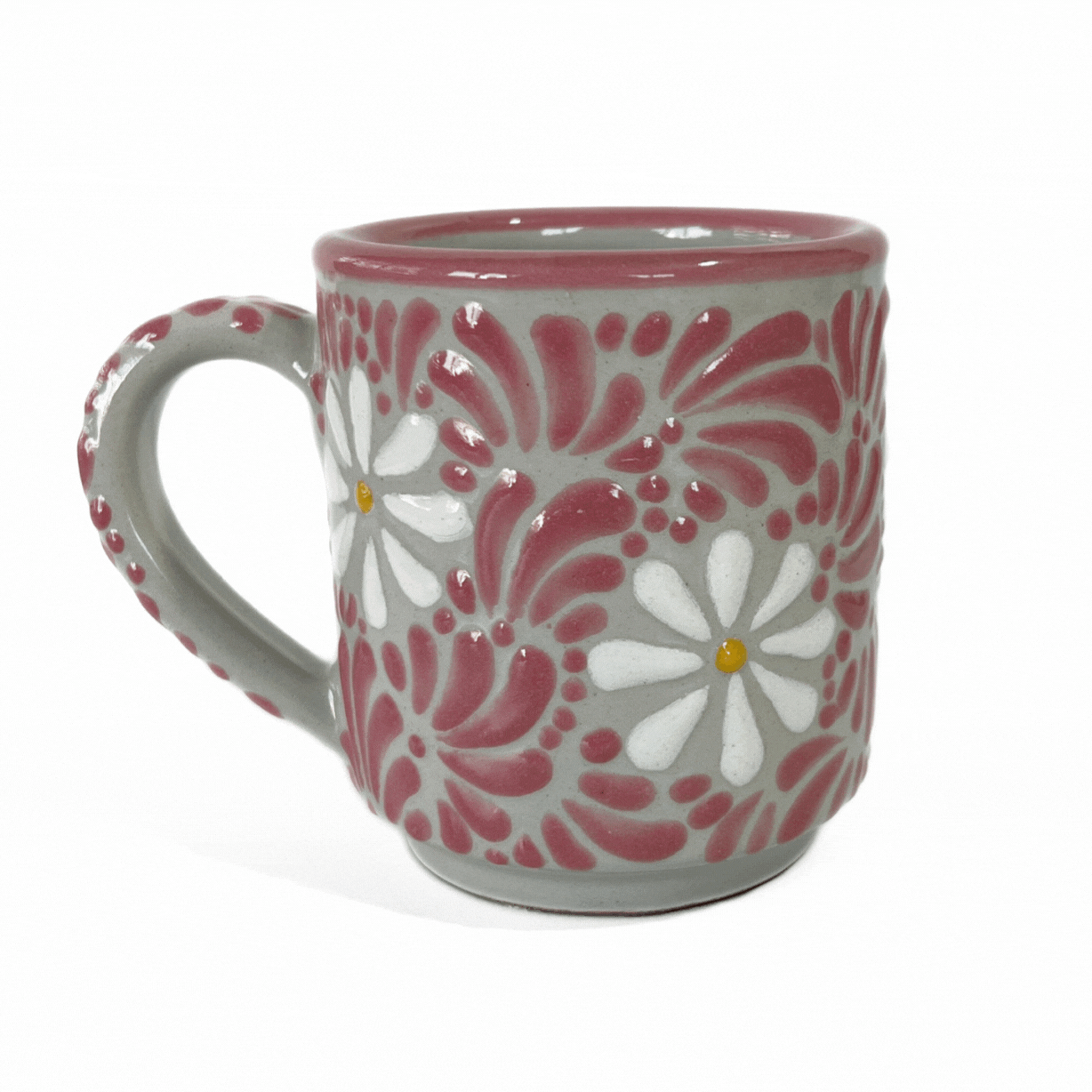 TAZA RECTA ESTANDAR FONDO TRADICIONAL MIK ROSA MARGARITAS