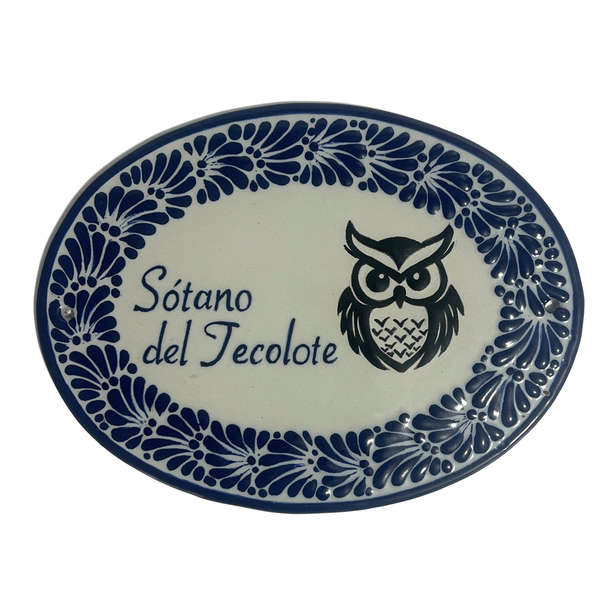 PLACA OVALADA MIK CENEFA AZUL COBALTO TECOLOTE
