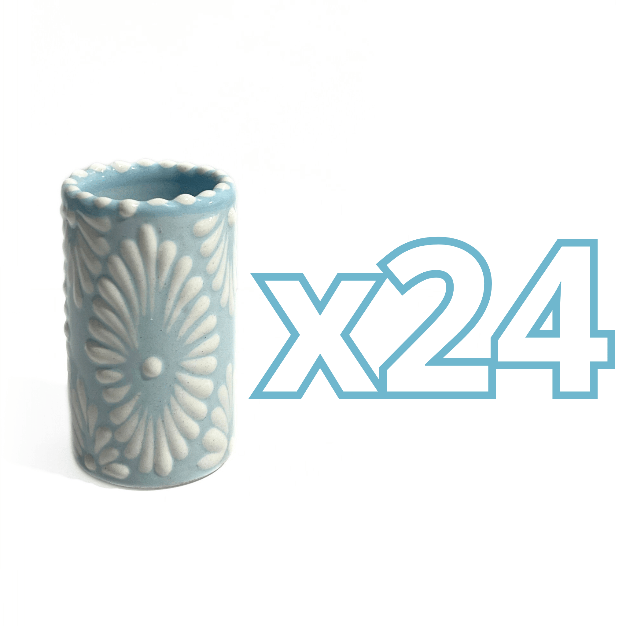 TEQUILERO NO PERSONALIZADO FONDO BABY BLUE ABANICO COMPLETO BLANCO