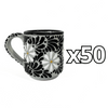 TAZA RECTA ESTANDAR FONDO TRADICIONAL MIK NEGRO MARGARITAS
